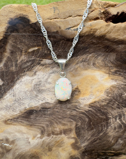 2.4ct Solid Coober Pedy Opal Sterling Silver Pendant