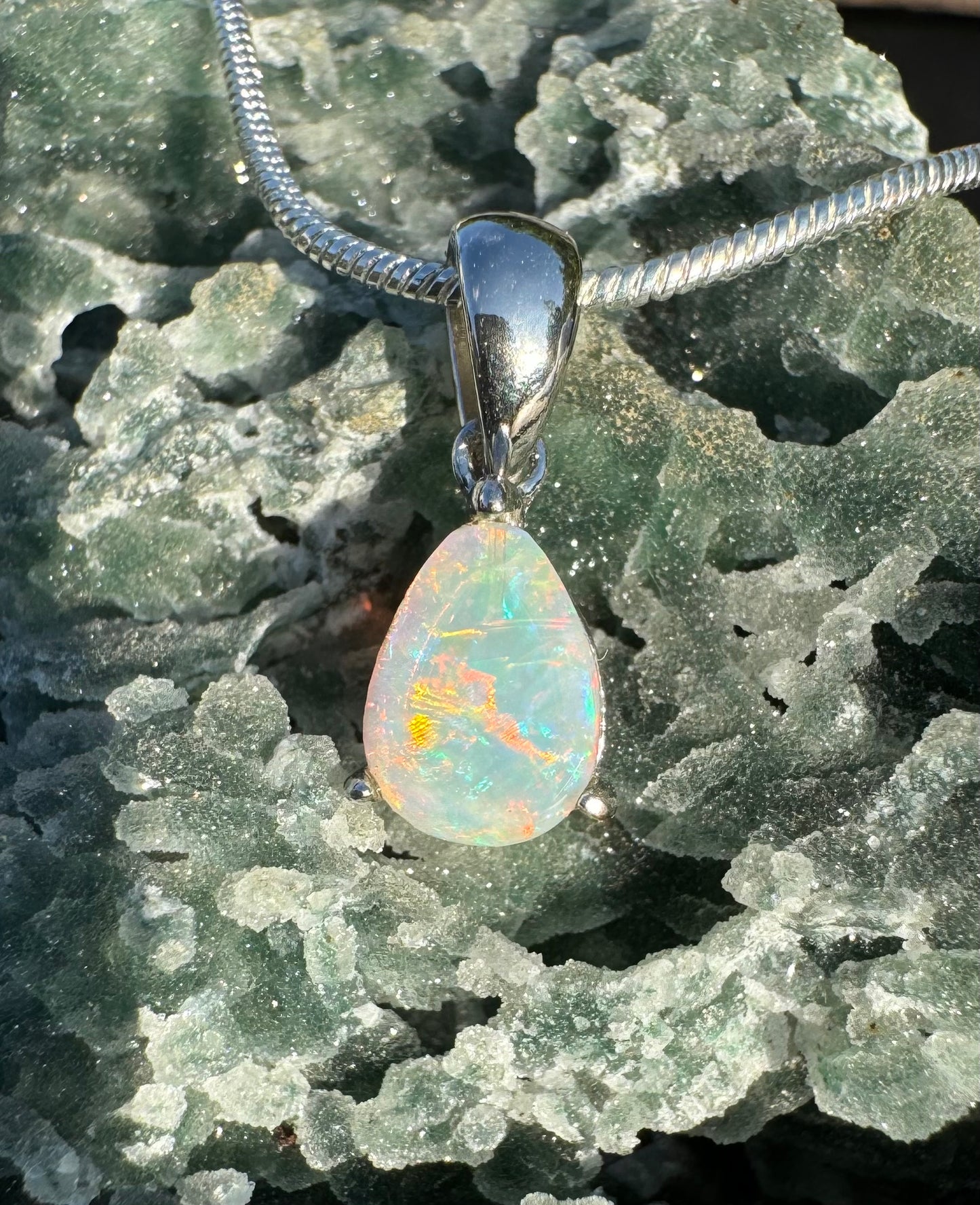 'Desert Radiance' ~ Handcrafted 1.5ct Solid Lightning Ridge Opal Sterling Silver Pendant Necklace - Iona Opal Australia