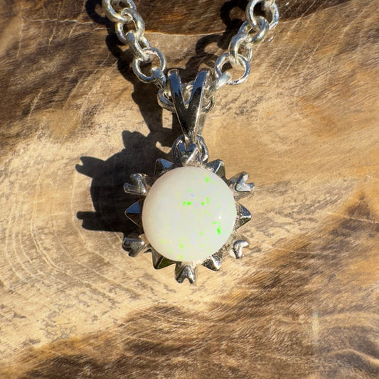 'Mystic Rain' ~ Handcrafted 1.1ct Solid Coober Pedy Opal Sterling Silver Pendant Necklace - Iona Opal Australia