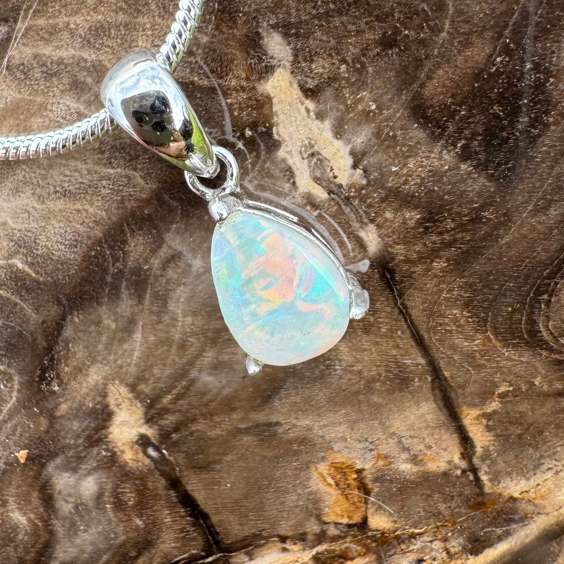 'Desert Radiance' ~ Handcrafted 1.5ct Solid Lightning Ridge Opal Sterling Silver Pendant Necklace - Iona Opal Australia