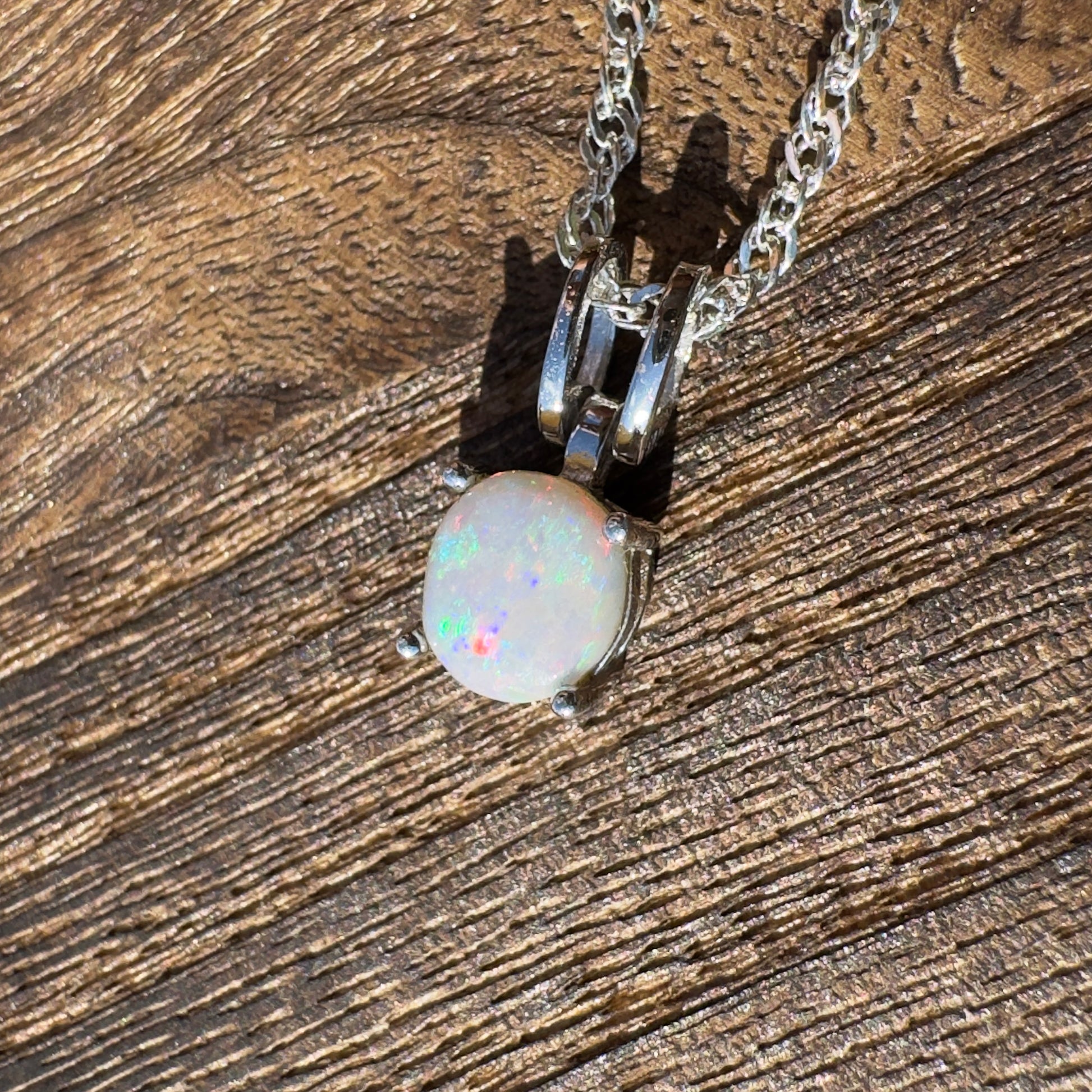 'Dreamtime Spirit' ~ Handcrafted 0.8ct Solid Lightning Ridge Opal Sterling Silver Pendant Necklace - Iona Opal Australia