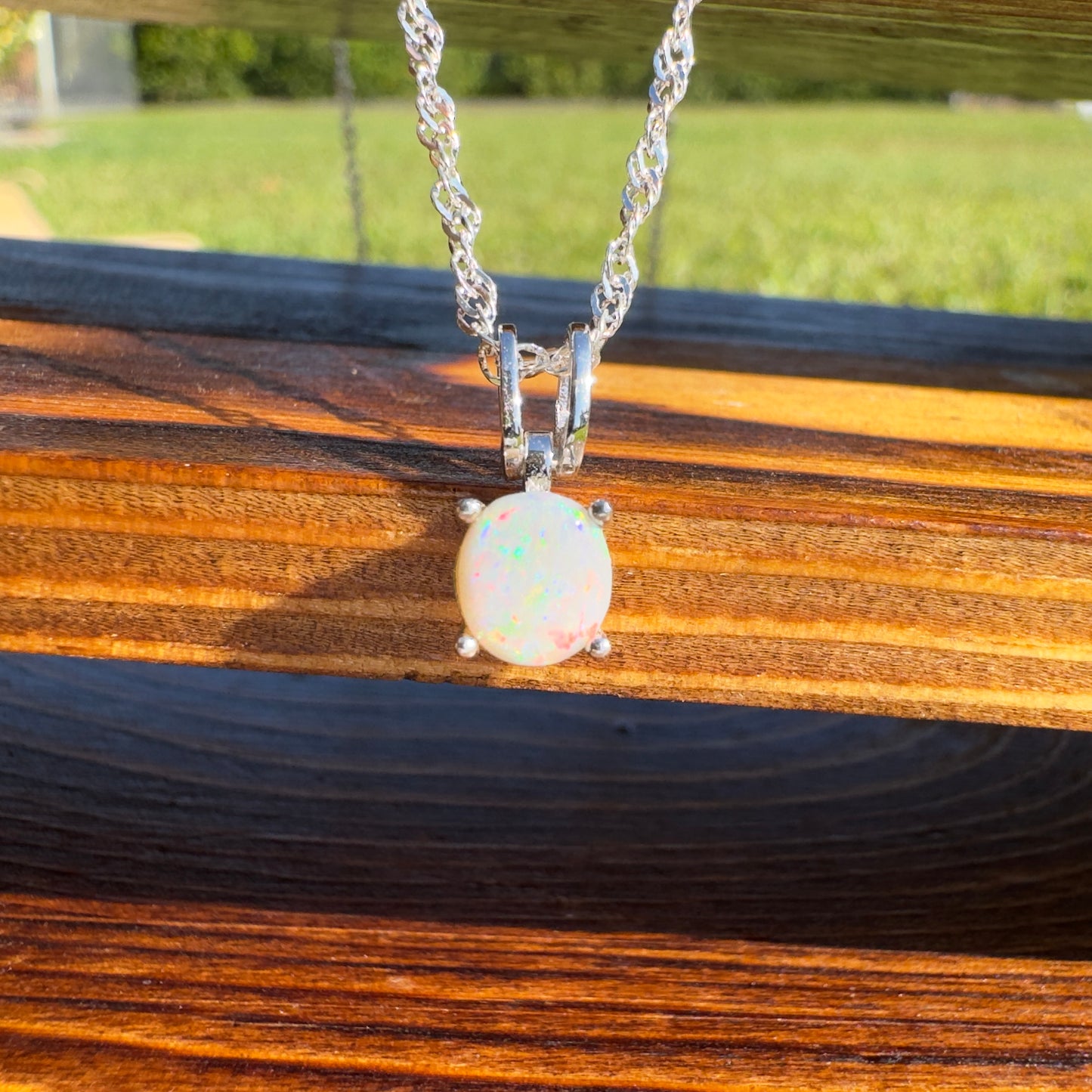 'Dreamtime Spirit' ~ Handcrafted 0.8ct Solid Lightning Ridge Opal Sterling Silver Pendant Necklace - Iona Opal Australia