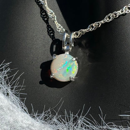 0.7ct Solid Lightning Ridge Opal Sterling Silver Pendant