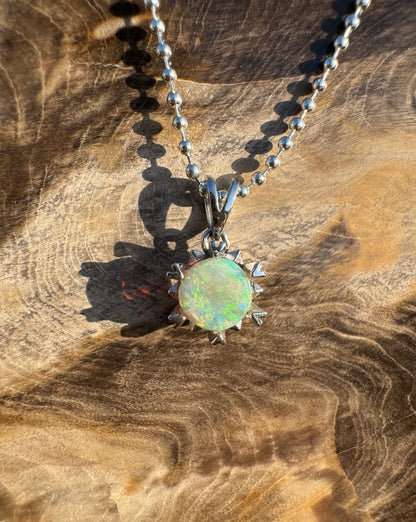 'Rainbow Ridge' ~ Handcrafted 0.8ct Solid Lightning Ridge Opal Sterling Silver Pendant Necklace - Iona Opal Australia