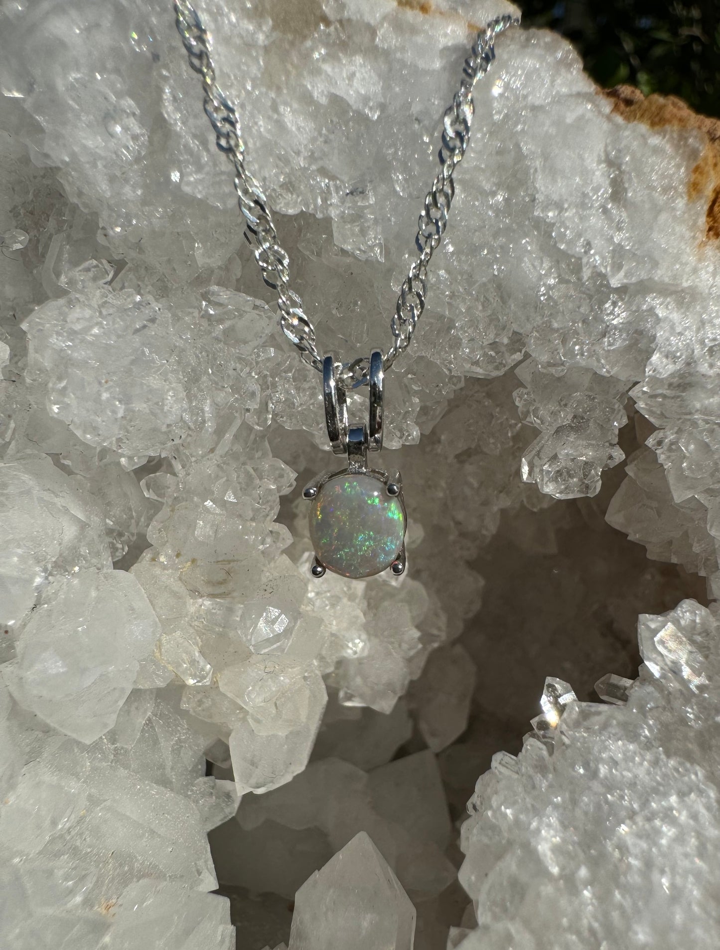 'Dreamtime Spirit' ~ Handcrafted 0.8ct Solid Lightning Ridge Opal Sterling Silver Pendant Necklace - Iona Opal Australia