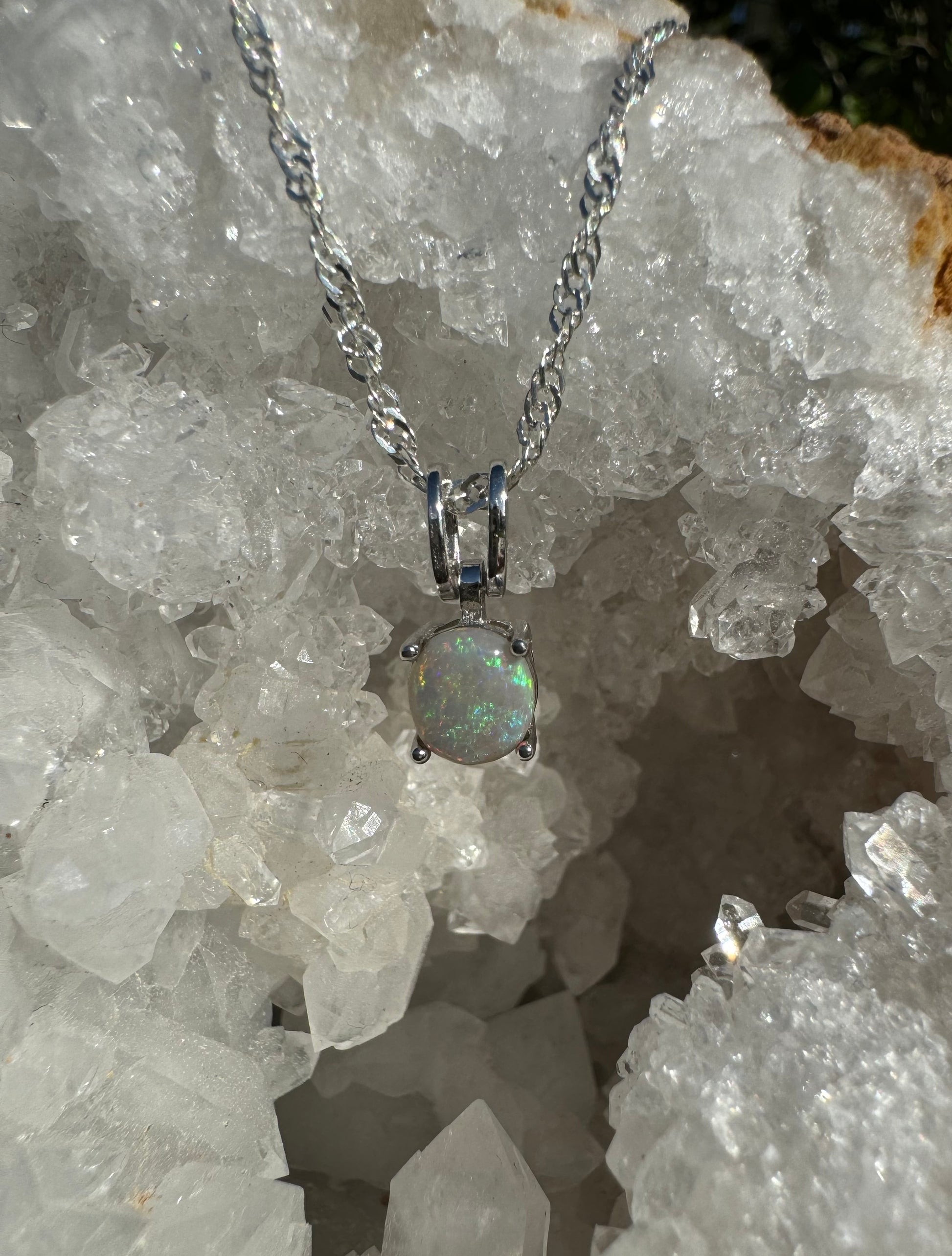 'Dreamtime Spirit' ~ Handcrafted 0.8ct Solid Lightning Ridge Opal Sterling Silver Pendant Necklace - Iona Opal Australia