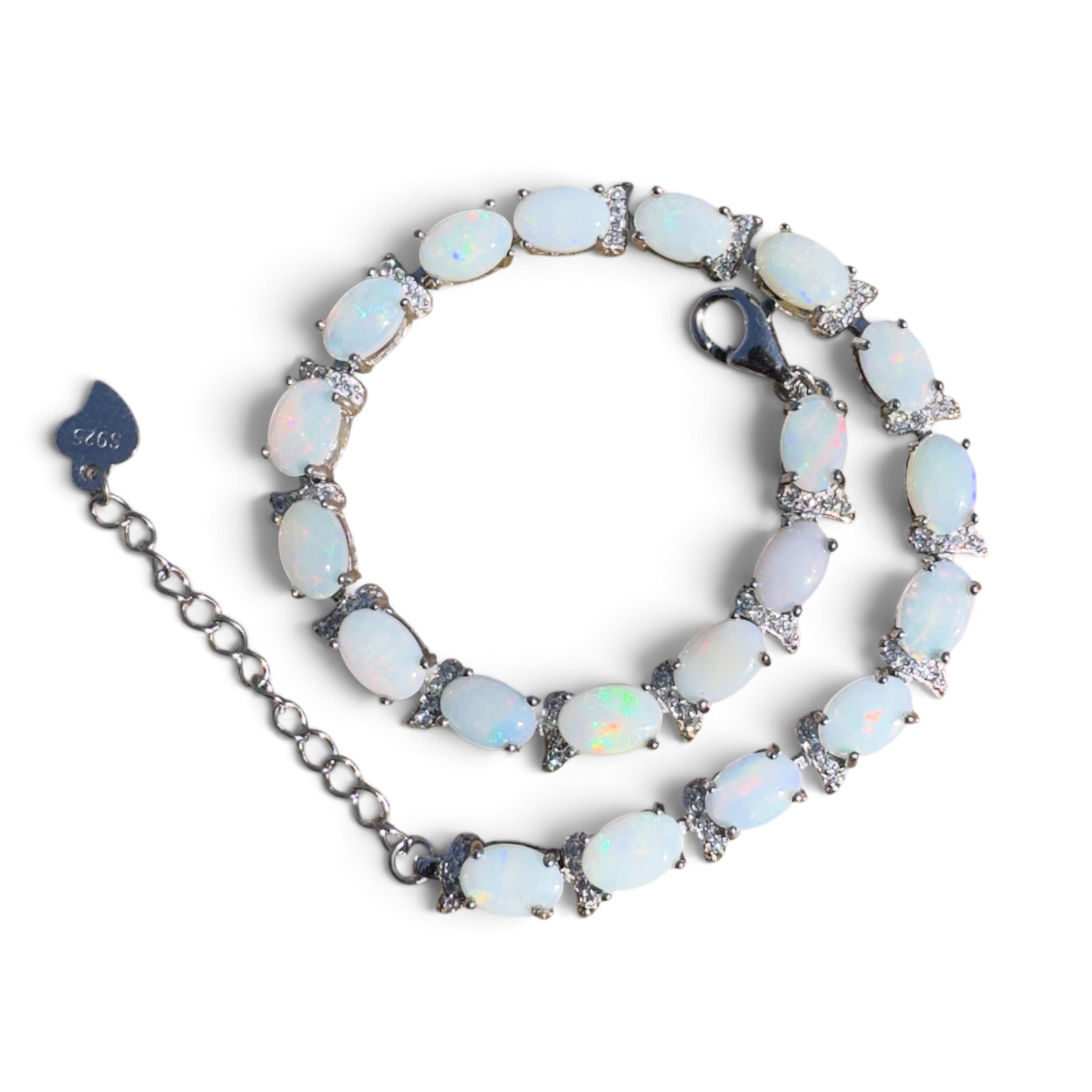 6ct Coober Pedy Opal Bracelet ~ 'Cloudy Bay Colours' | 925 Sterling Silver | Solid Australian Opal