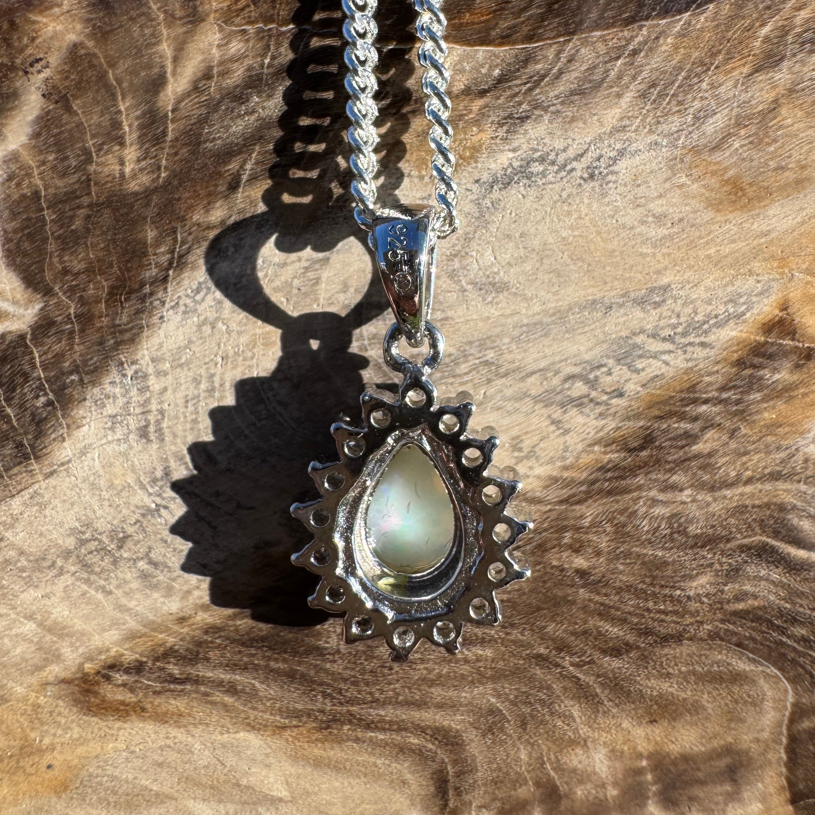 1ct Coober Pedy Opal Pendant Necklace ~ 'Mataranka Springs' | 925 Sterling Silver | Solid Australian Opal