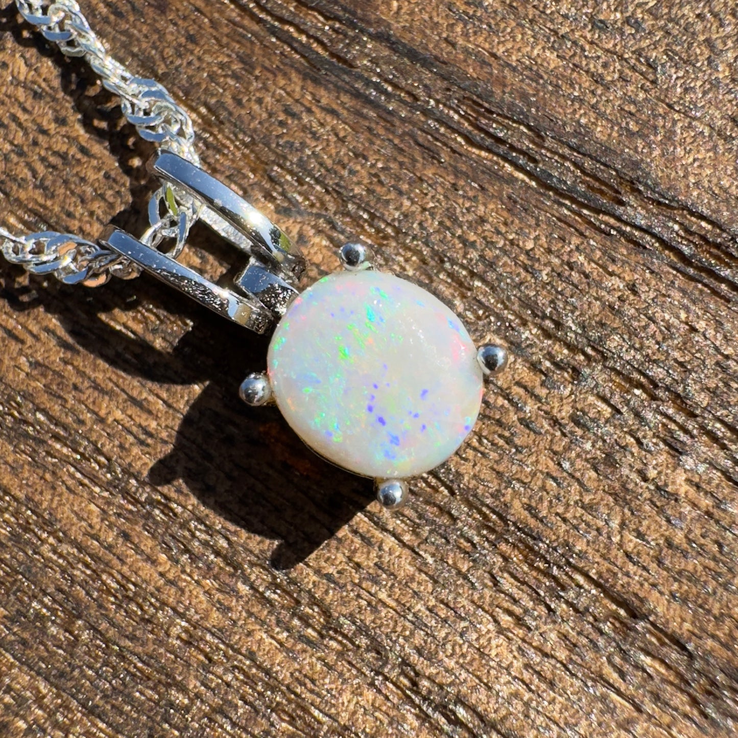 'Dreamtime Spirit' ~ Handcrafted 0.8ct Solid Lightning Ridge Opal Sterling Silver Pendant Necklace - Iona Opal Australia