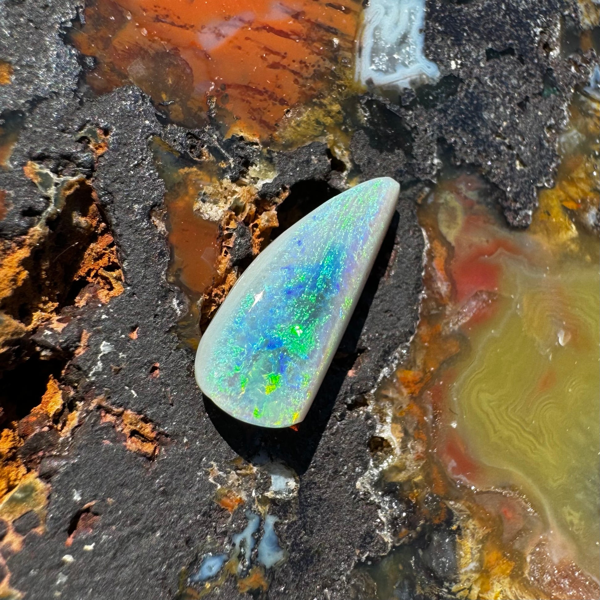 Lightning Ridge Semi-Black Opal 2.1carat Solid Hand-Cut Luxury - Iona Opal Australia