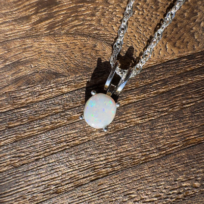 'Dreamtime Spirit' ~ Handcrafted 0.8ct Solid Lightning Ridge Opal Sterling Silver Pendant Necklace - Iona Opal Australia