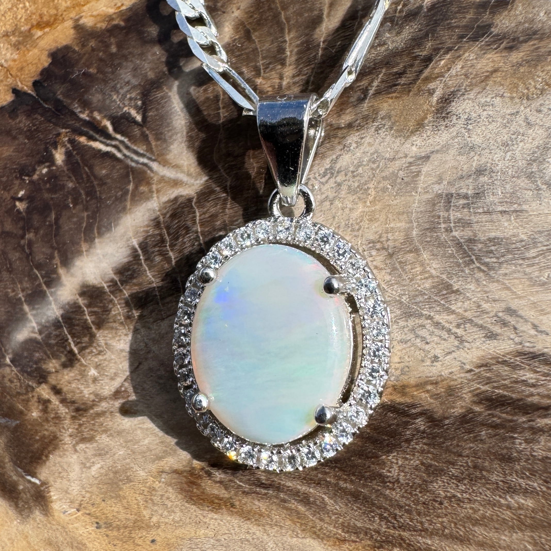 1.8ct Coober Pedy Opal Pendant Necklace ~ 'Binna Burra Rainforest' | 925 Sterling Silver | Solid Australian Opal