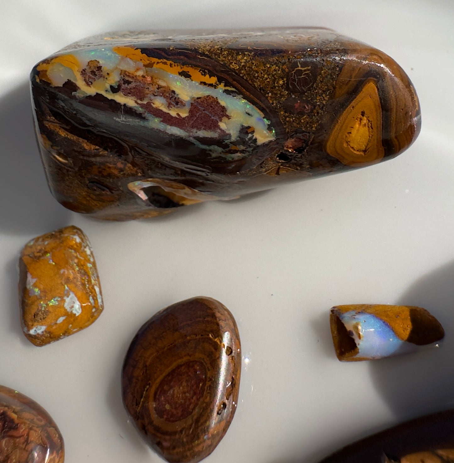 Yowah Nut and Koroit Boulder Opal Hand-Cut Rub Parcel 240carats | Iona Opal Australia