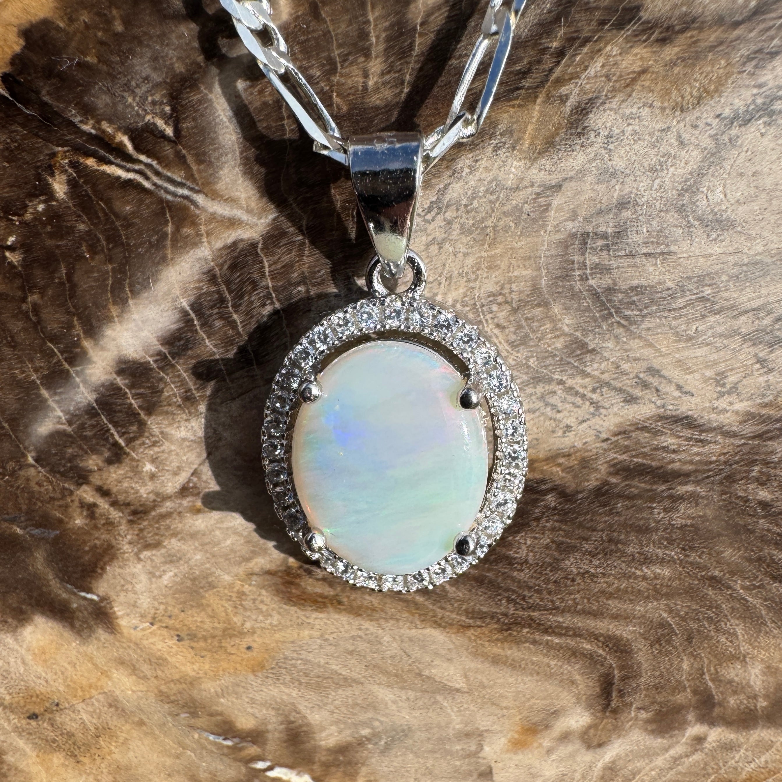 1.8ct Coober Pedy Opal Pendant Necklace ~ 'Binna Burra Rainforest' | 925 Sterling Silver | Solid Australian Opal