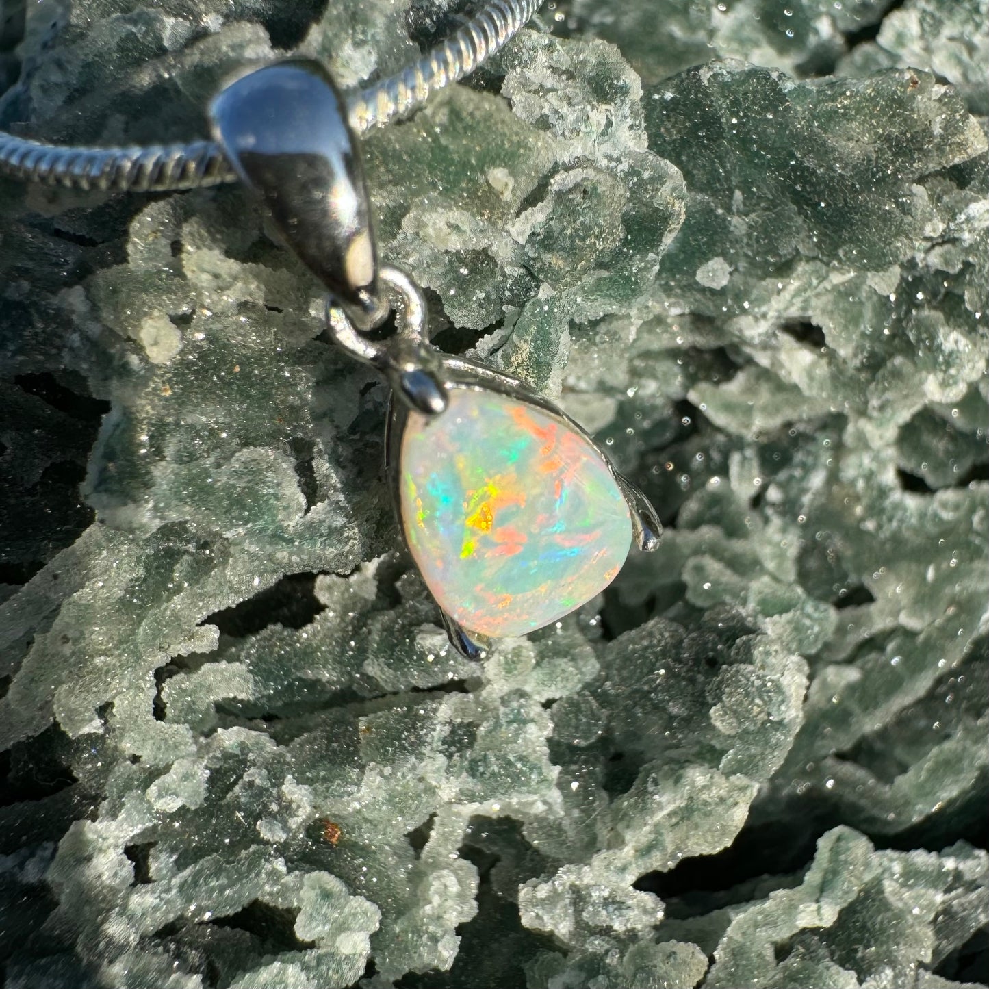 'Desert Radiance' ~ Handcrafted 1.5ct Solid Lightning Ridge Opal Sterling Silver Pendant Necklace - Iona Opal Australia