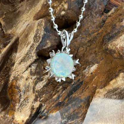 'Rainbow Ridge' ~ Handcrafted 0.8ct Solid Lightning Ridge Opal Sterling Silver Pendant Necklace - Iona Opal Australia