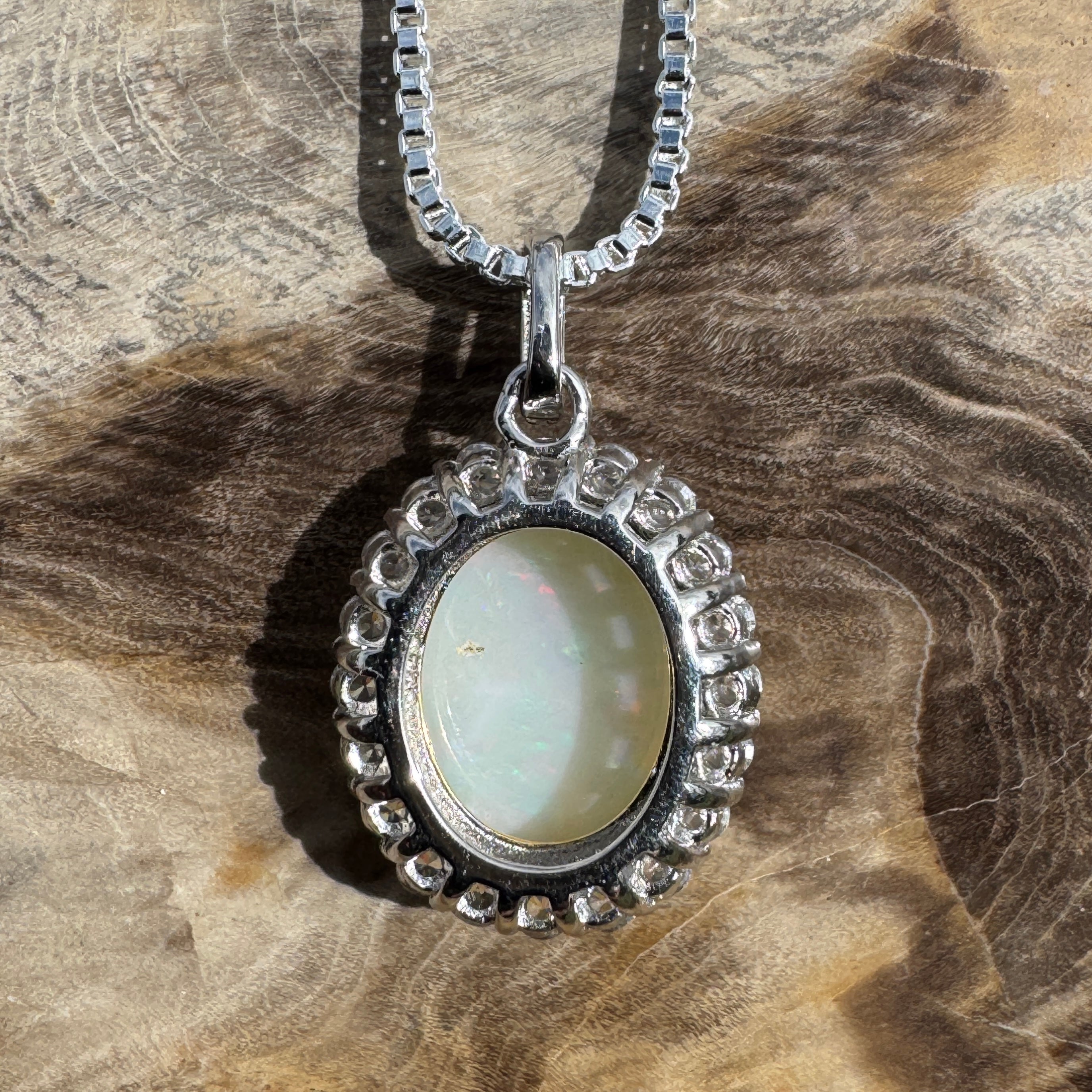 2.3ct Coober Pedy Opal Pendant Necklace ~ 'Natural Bridge' | 925 Sterling Silver | Solid Australian Opal