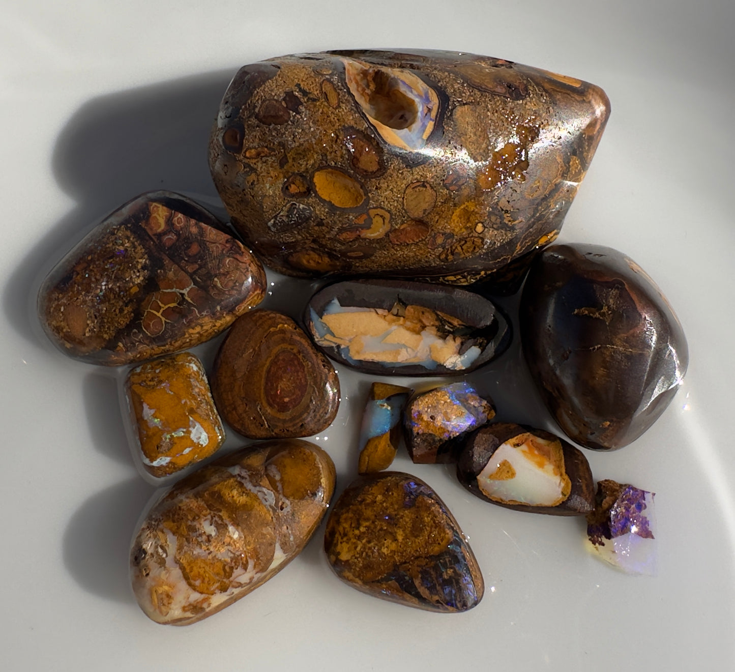 Yowah Nut and Koroit Boulder Opal Hand-Cut Rub Parcel 240carats | Iona Opal Australia