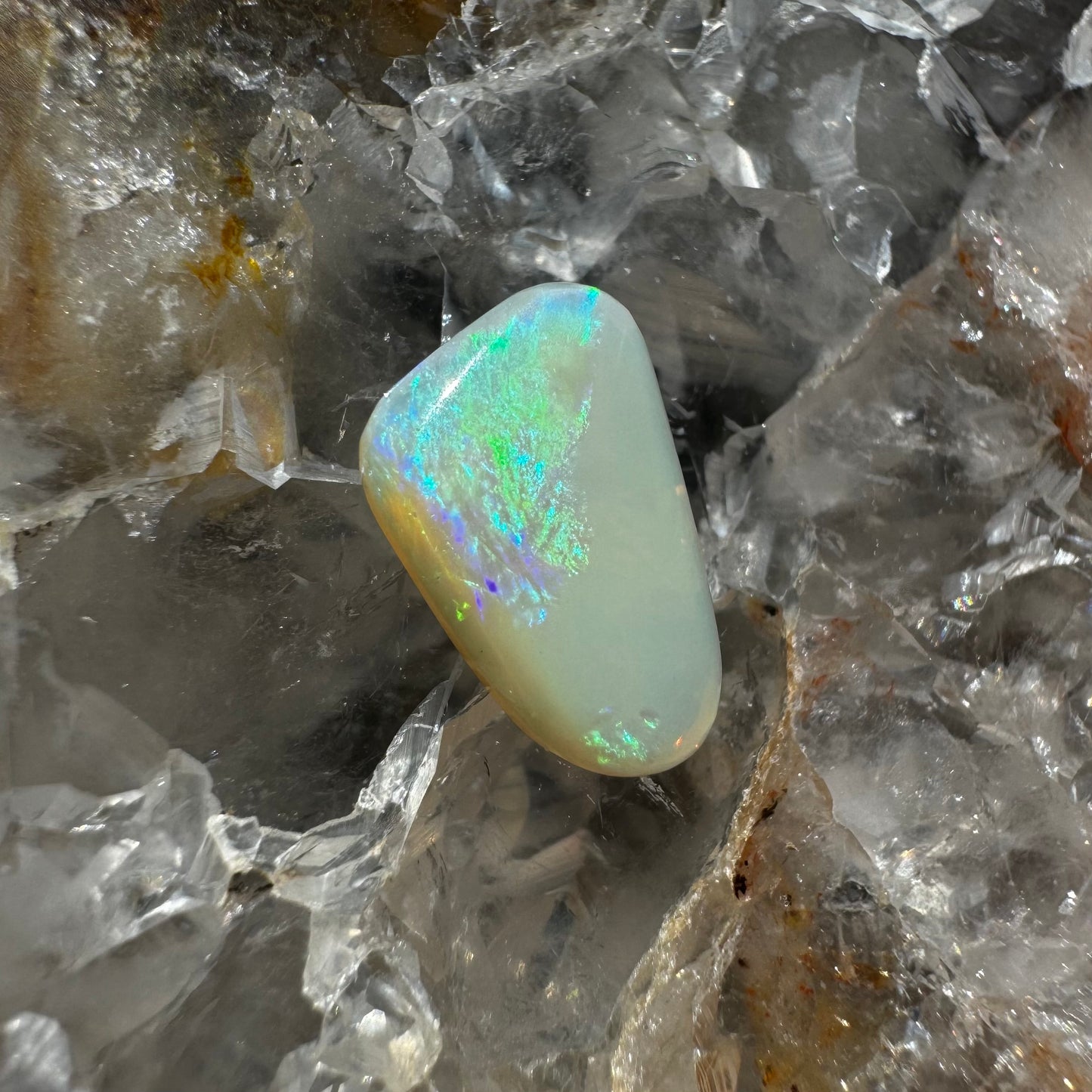 Australian Coober Pedy Crystal Opal 1.4carat Solid Hand Cut Luxury - Iona Opal Australia