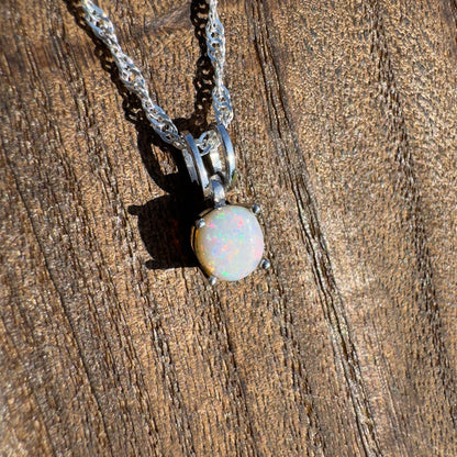 'Dreamtime Spirit' ~ Handcrafted 0.8ct Solid Lightning Ridge Opal Sterling Silver Pendant Necklace - Iona Opal Australia