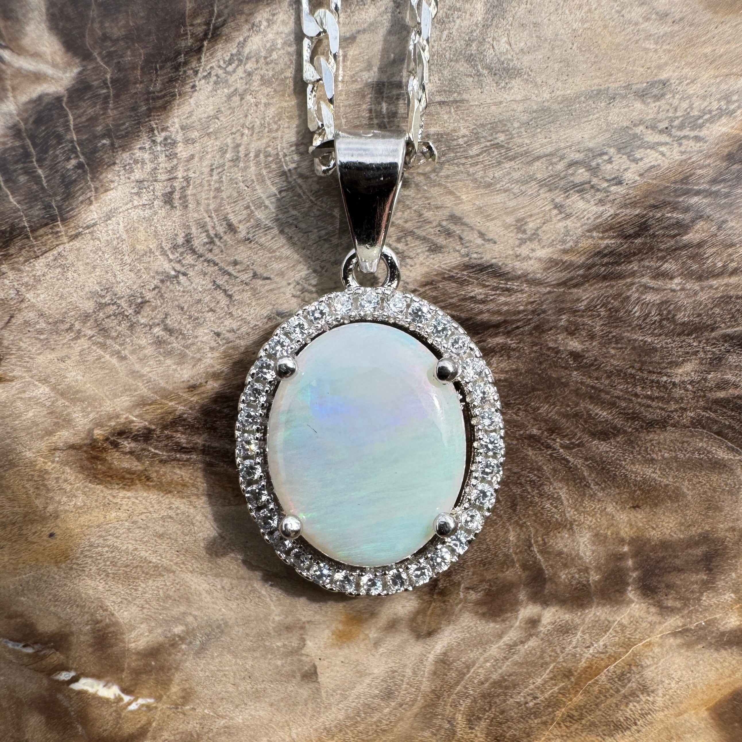 1.8ct Coober Pedy Opal Pendant Necklace ~ 'Binna Burra Rainforest' | 925 Sterling Silver | Solid Australian Opal