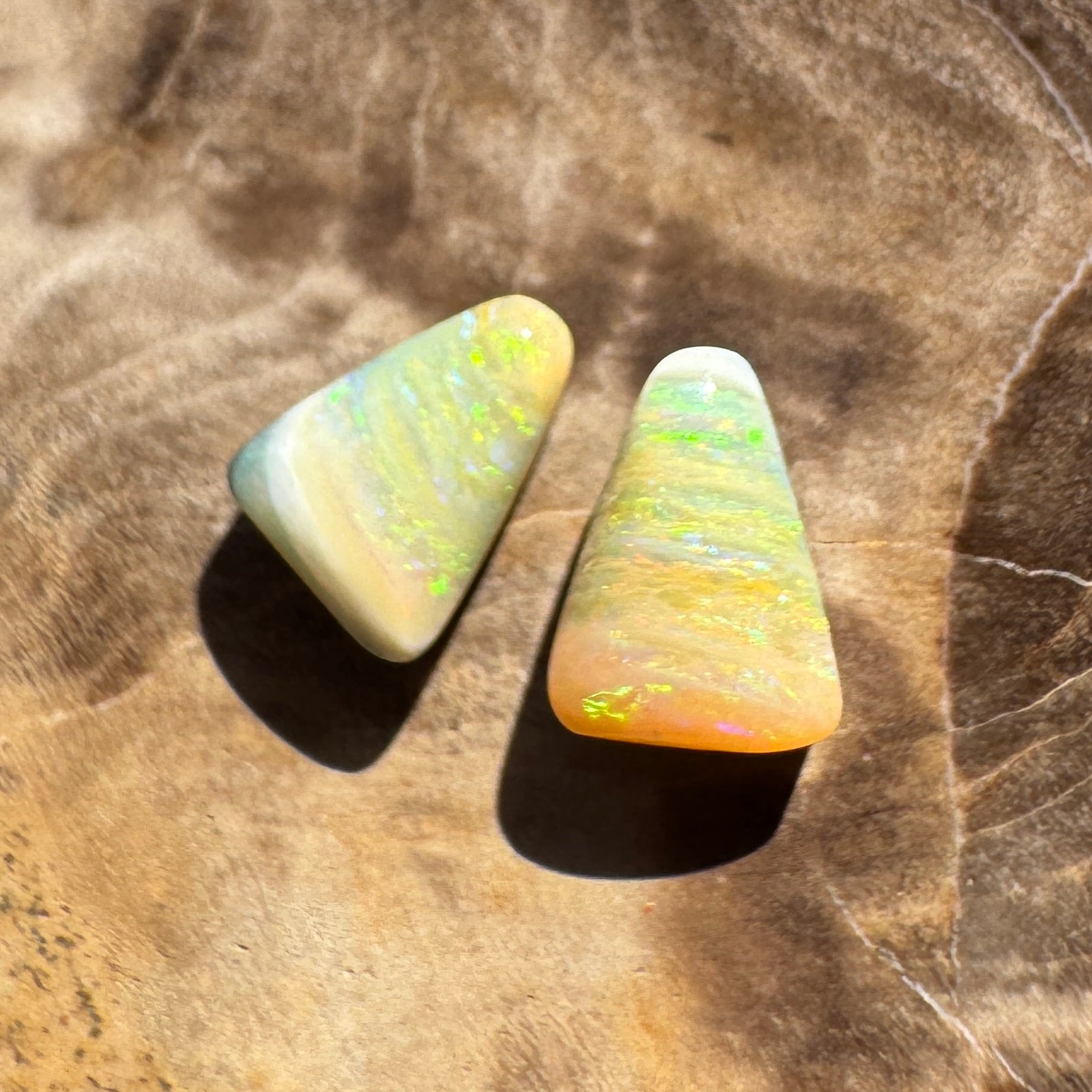 1.2ct Queensland Boulder Opal matched pair | Solid Australian Opal | Hand-Cut
