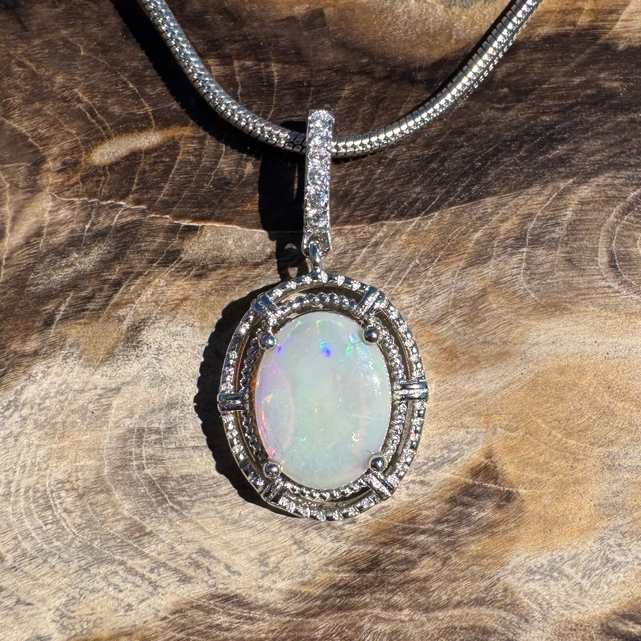 0.8ct Coober Pedy Opal Pendant Necklace ~ 'Katherine Gorge Amber' | 925 Sterling Silver | Solid Australian Opal
