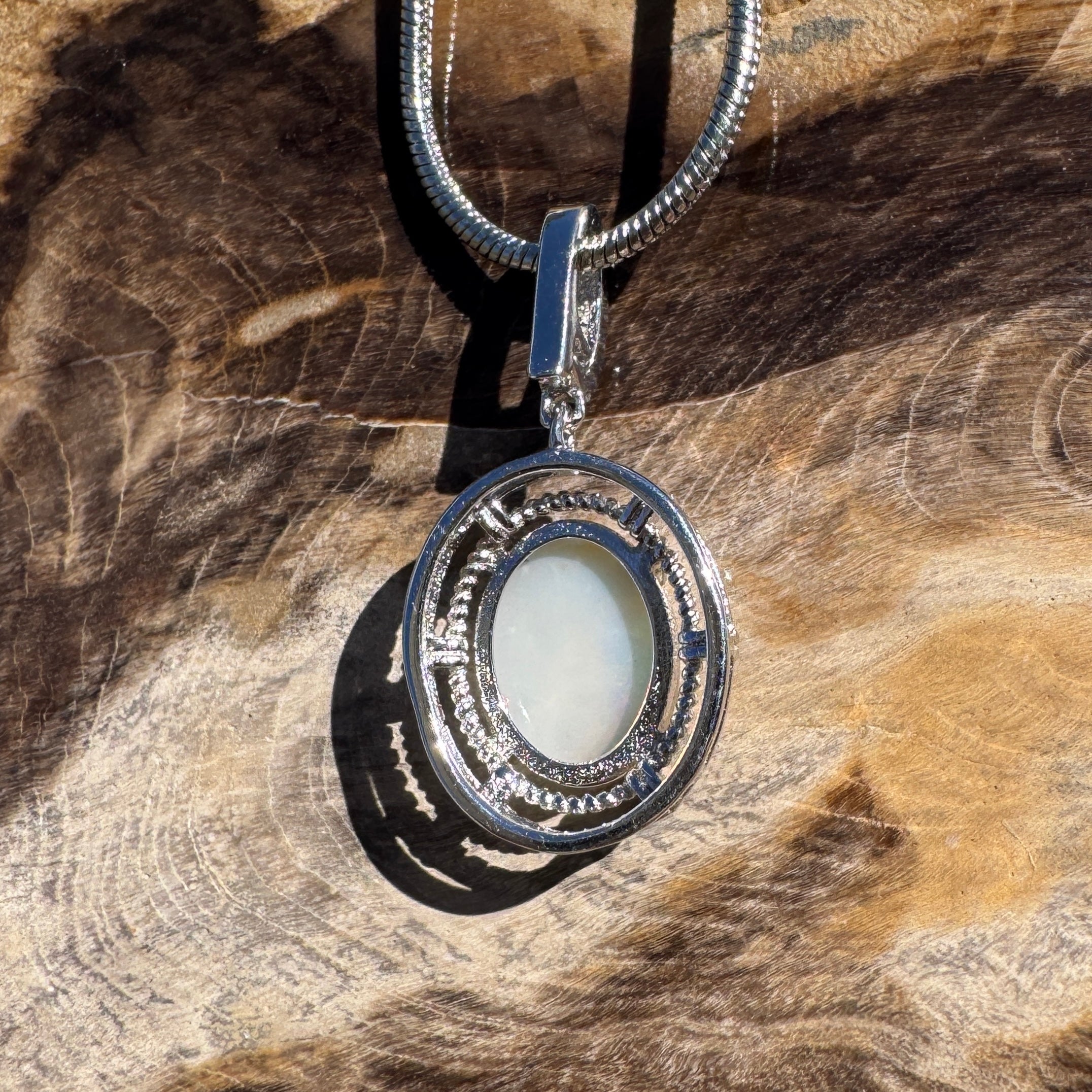 0.8ct Coober Pedy Opal Pendant Necklace ~ 'Katherine Gorge Amber' | 925 Sterling Silver | Solid Australian Opal