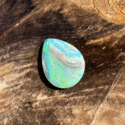 0.6carat Hand-Cut Solid Lightning Ridge Semi Black Opal - Iona Opal Australia