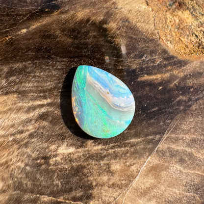 0.6carat Hand-Cut Solid Lightning Ridge Semi Black Opal - Iona Opal Australia