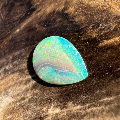 0.6carat Hand-Cut Solid Lightning Ridge Semi Black Opal - Iona Opal Australia