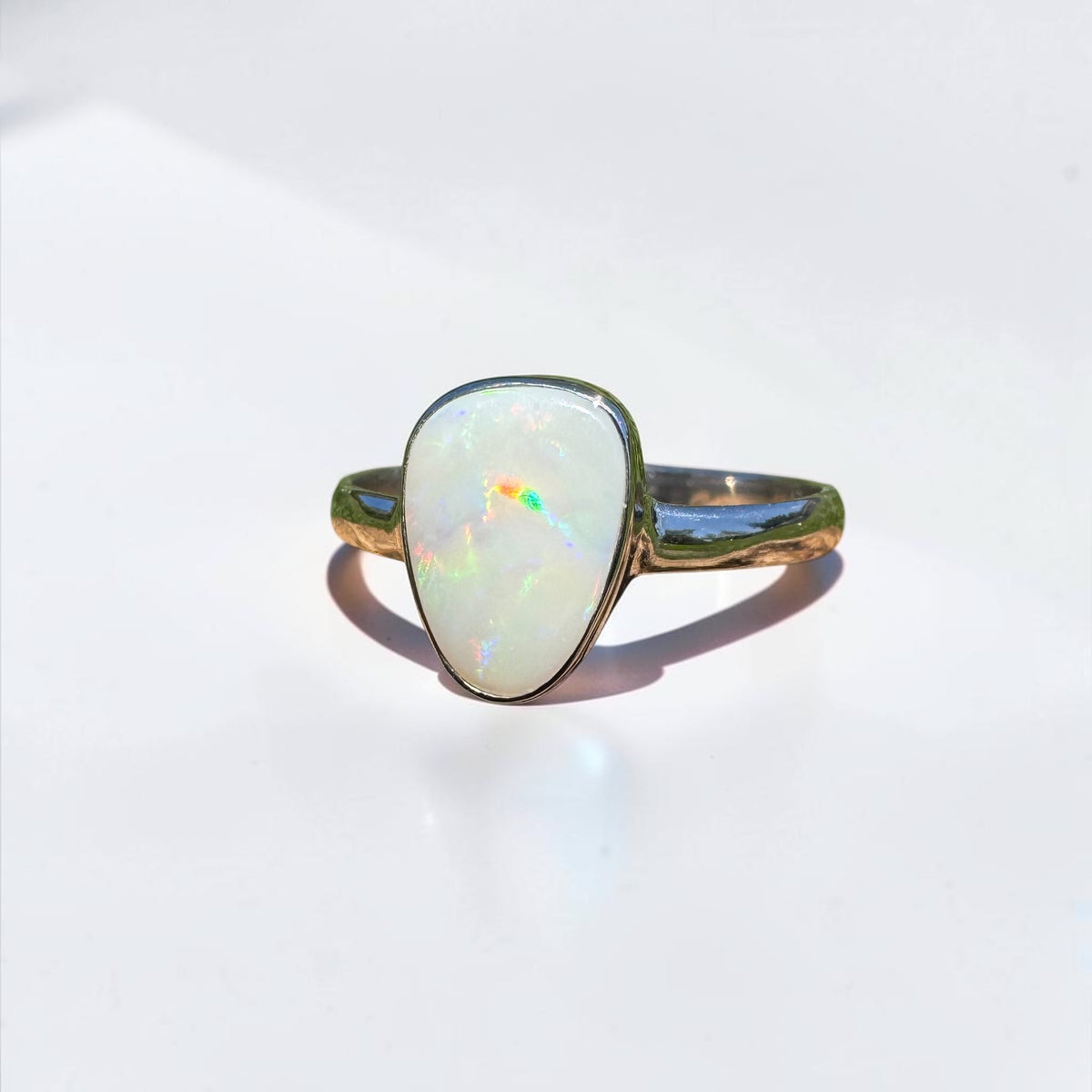 1.3ct Coober Pedy Opal Ring ~ 'Bridgetown Firelight' | 925 Sterling Silver | Solid Australian Opal