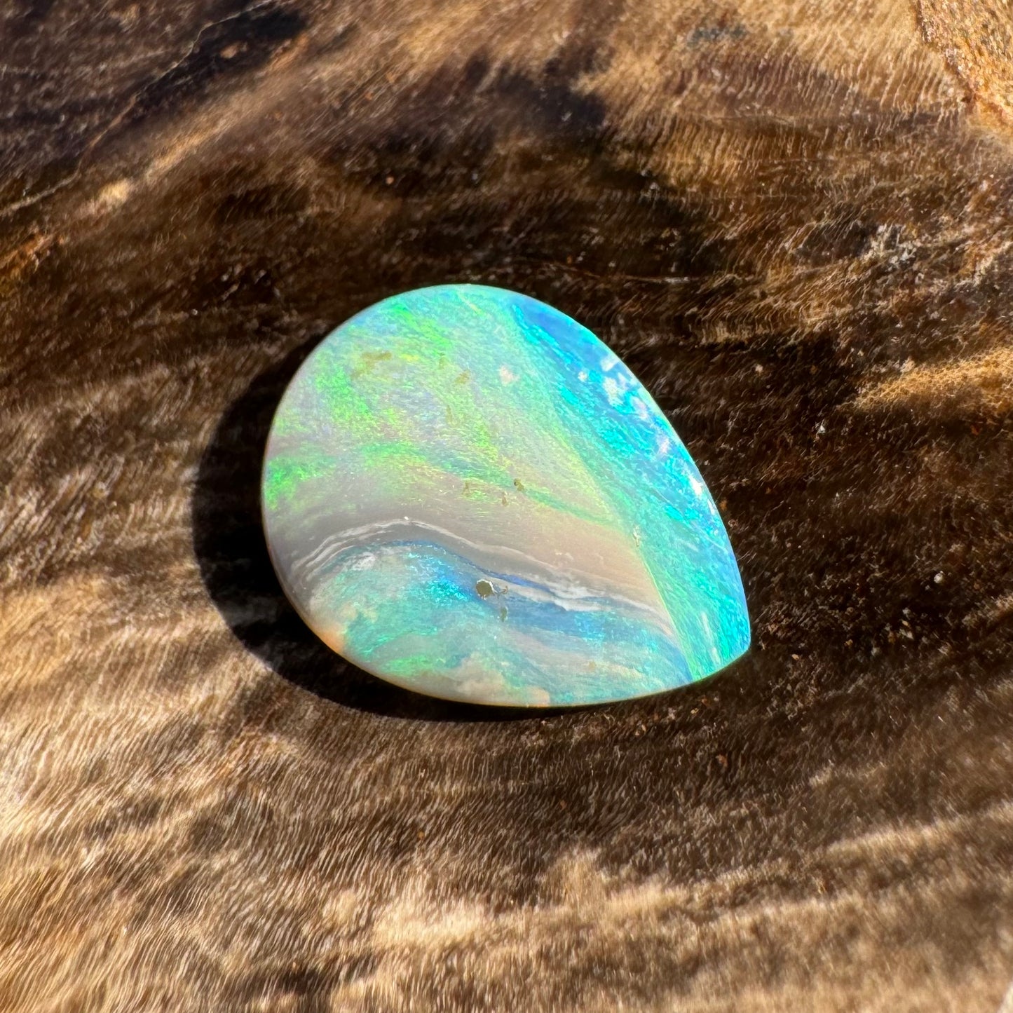 0.6carat Hand-Cut Solid Lightning Ridge Semi Black Opal - Iona Opal Australia