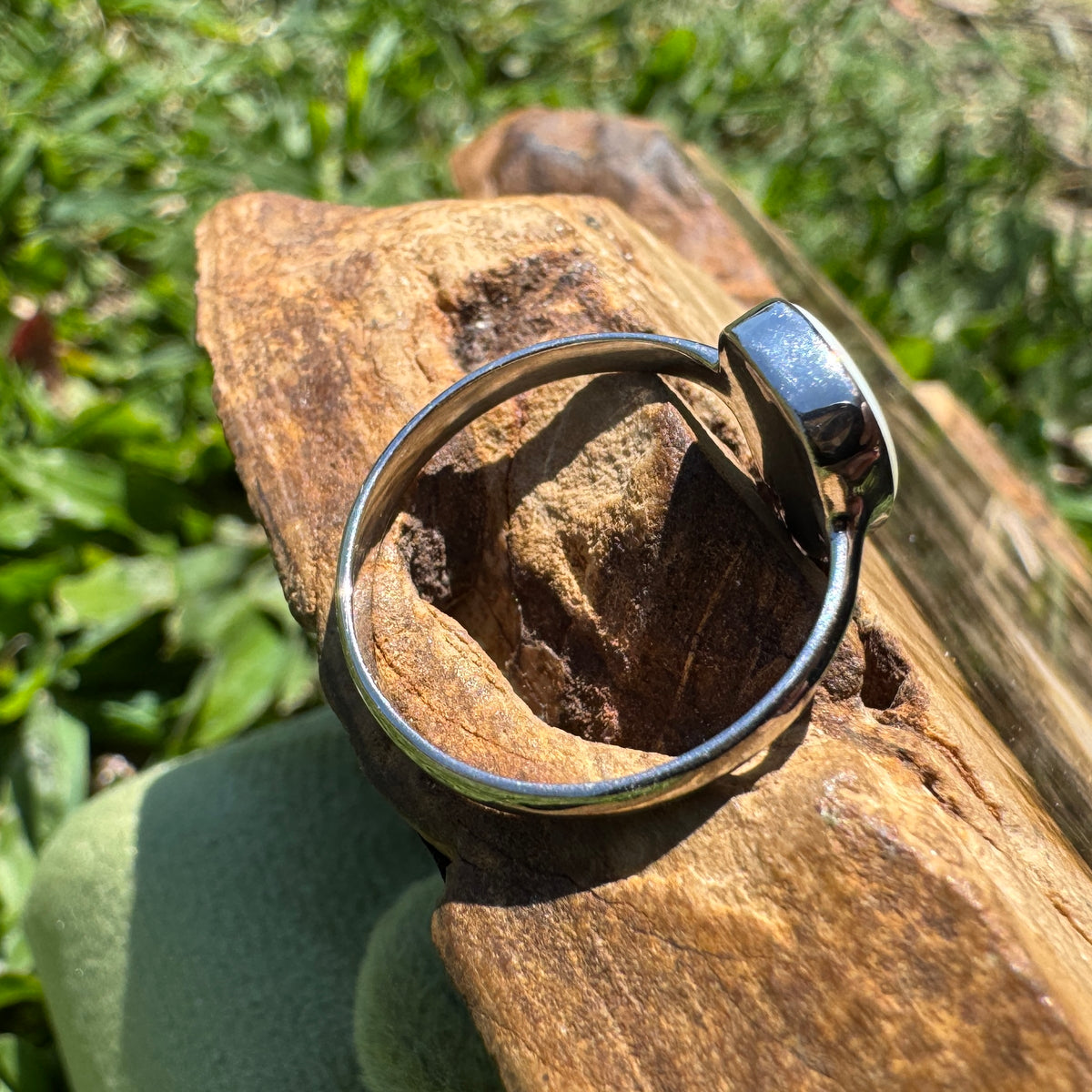 1.3ct Coober Pedy Opal Ring ~ 'Bridgetown Firelight' | 925 Sterling Silver | Solid Australian Opal