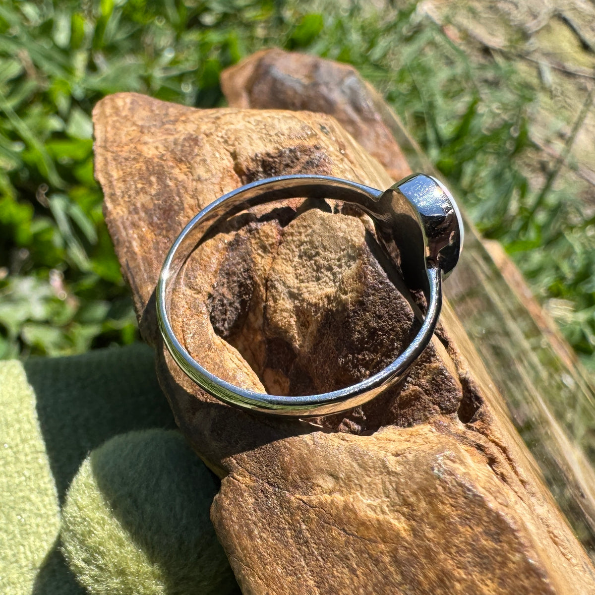 1.1ct Coober Pedy Opal Ring ~ 'Denmark Blue' | 925 Sterling Silver | Solid Australian Opal