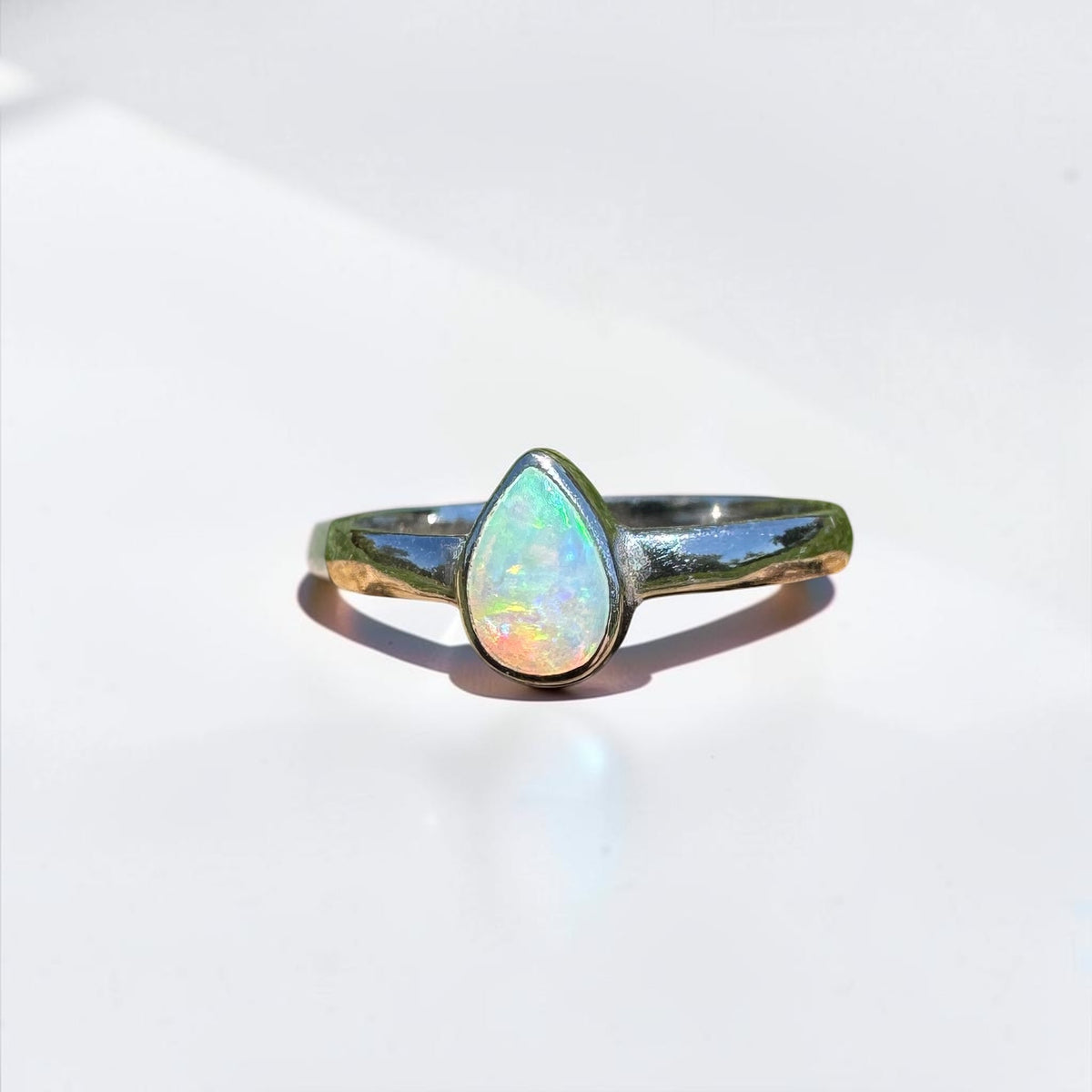 0.7ct Lightning Ridge Opal Ring ~ 'Bemm River Flame' | 925 Sterling Silver | Solid Australian Opal
