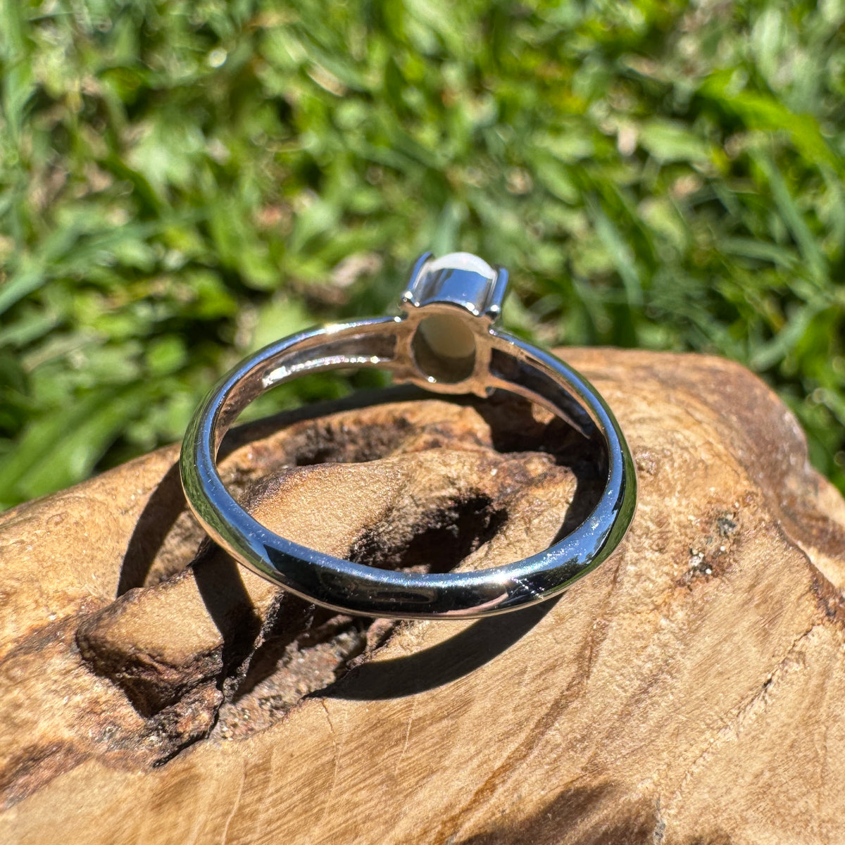 0.4ct Coober Pedy Opal Ring ~ 'Yeppoon Gleam' | 925 Sterling Silver | Solid Australian Opal