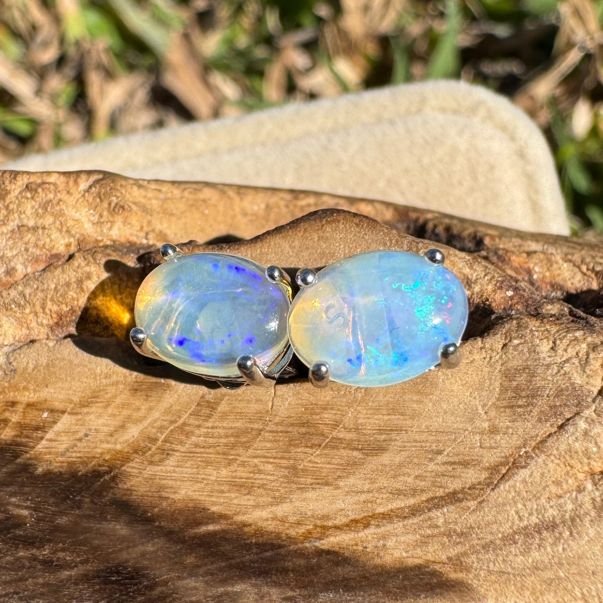 1ct Lightning Ridge Opal Earrings ~ 'Lord Howe Drops' | 925 Sterling Silver | Solid Australian Opal