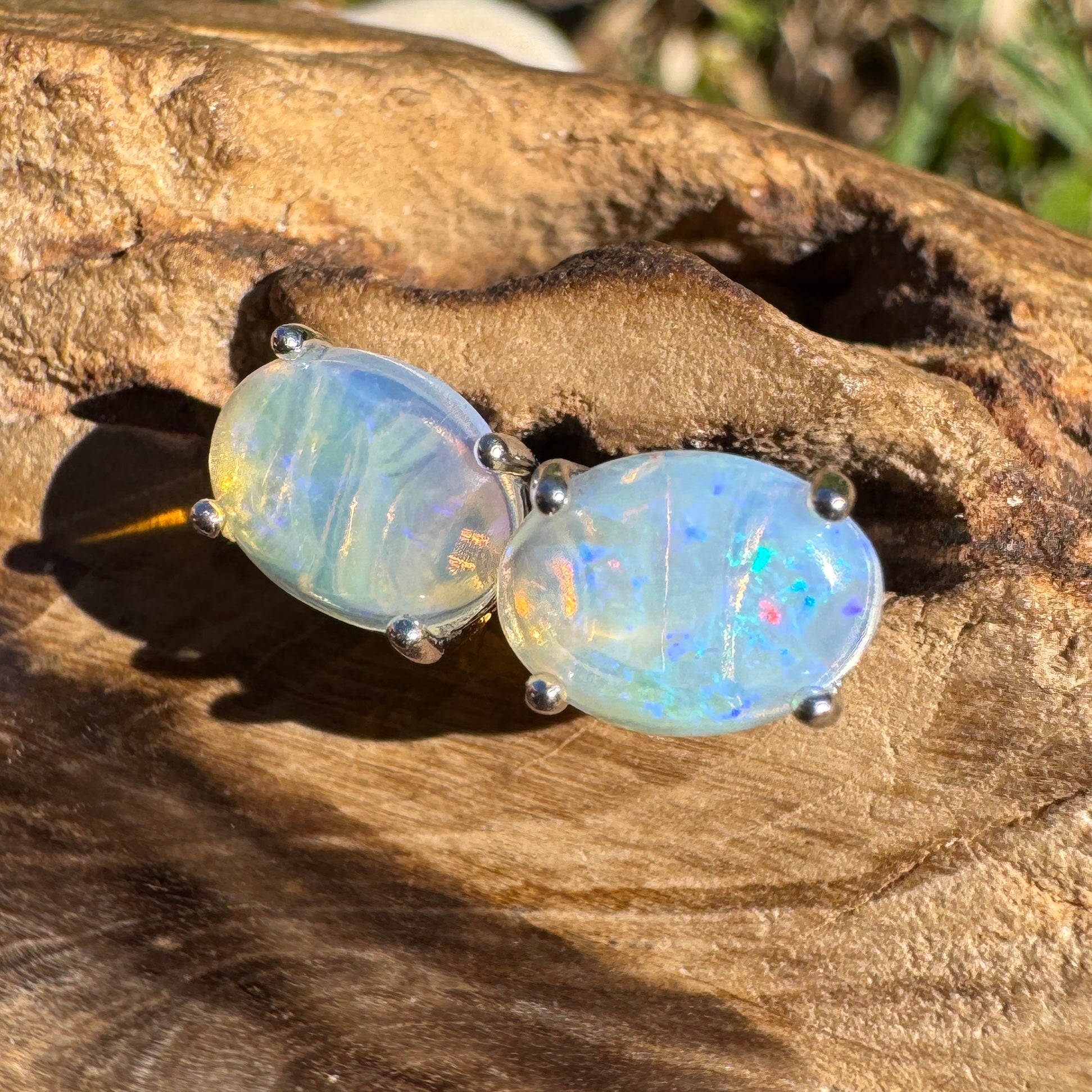 1ct Lightning Ridge Opal Earrings ~ 'Lord Howe Drops' | 925 Sterling Silver | Solid Australian Opal