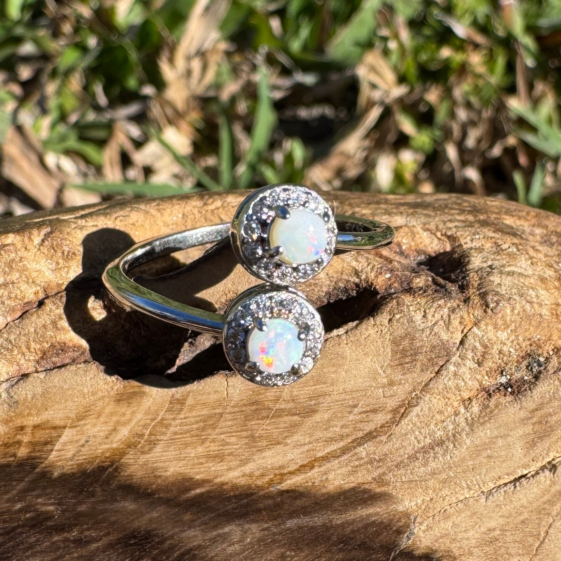 0.3ct Coober Pedy Opal Ring ~ 'Bells Beach Spark' | 925 Sterling Silver | Solid Australian Opal