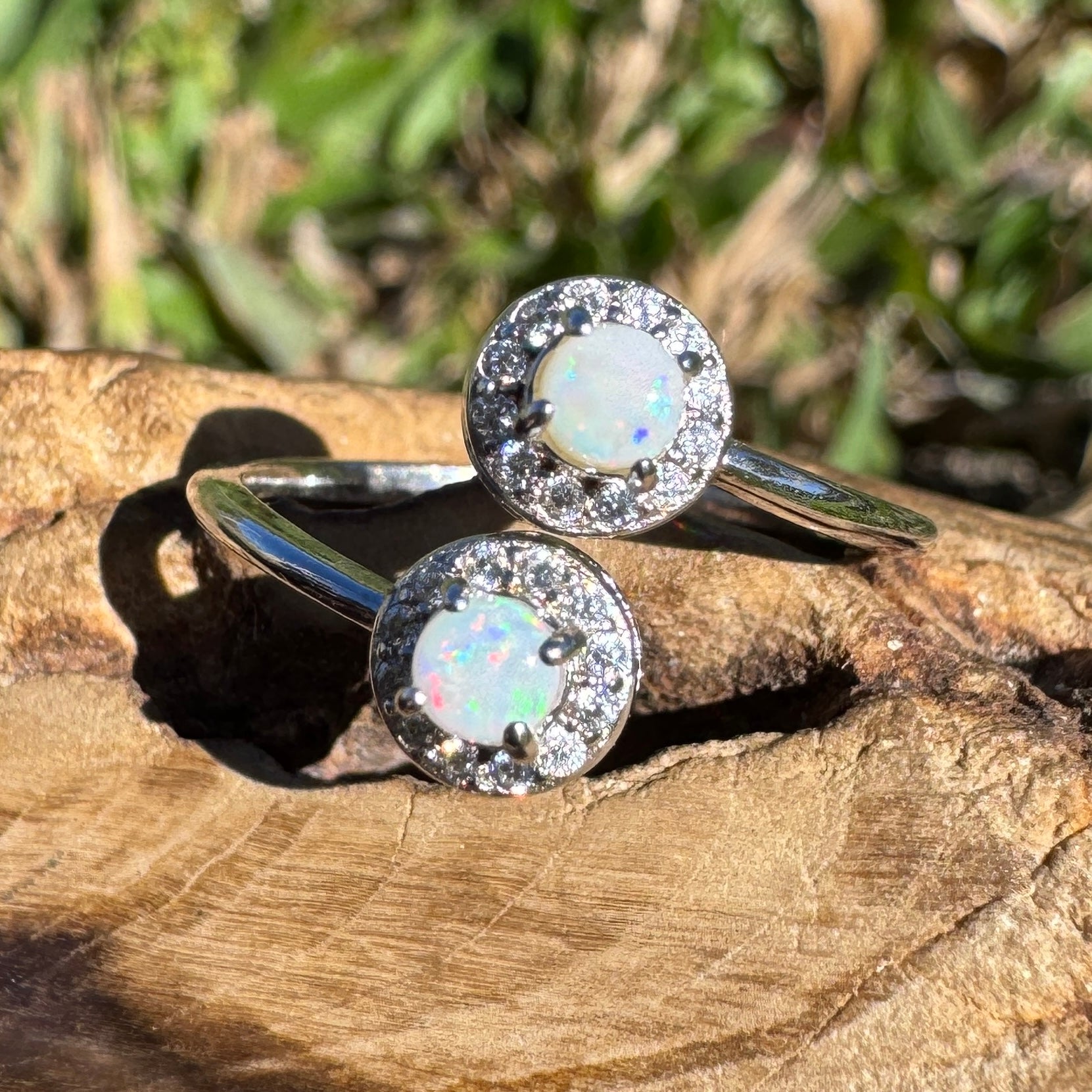 0.3ct Coober Pedy Opal Ring ~ 'Bells Beach Spark' | 925 Sterling Silver | Solid Australian Opal