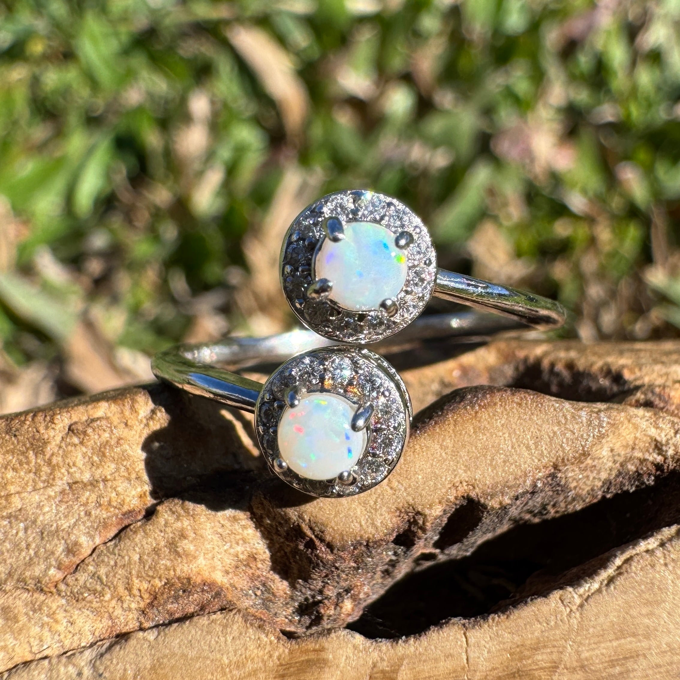0.3ct Coober Pedy Opal Ring ~ 'Bells Beach Spark' | 925 Sterling Silver | Solid Australian Opal