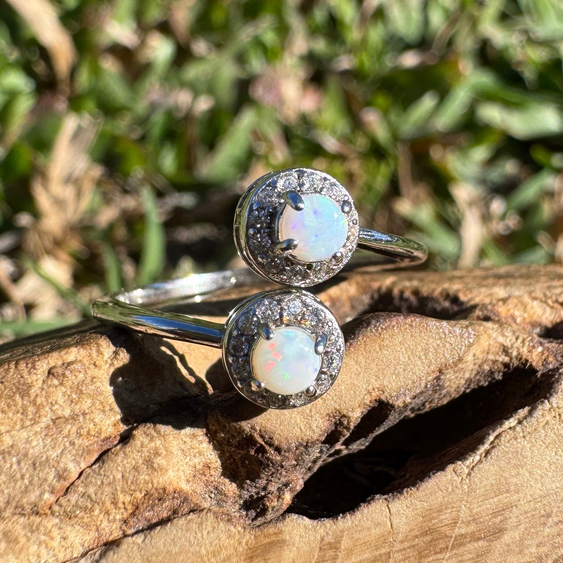 0.3ct Coober Pedy Opal Ring ~ 'Bells Beach Spark' | 925 Sterling Silver | Solid Australian Opal