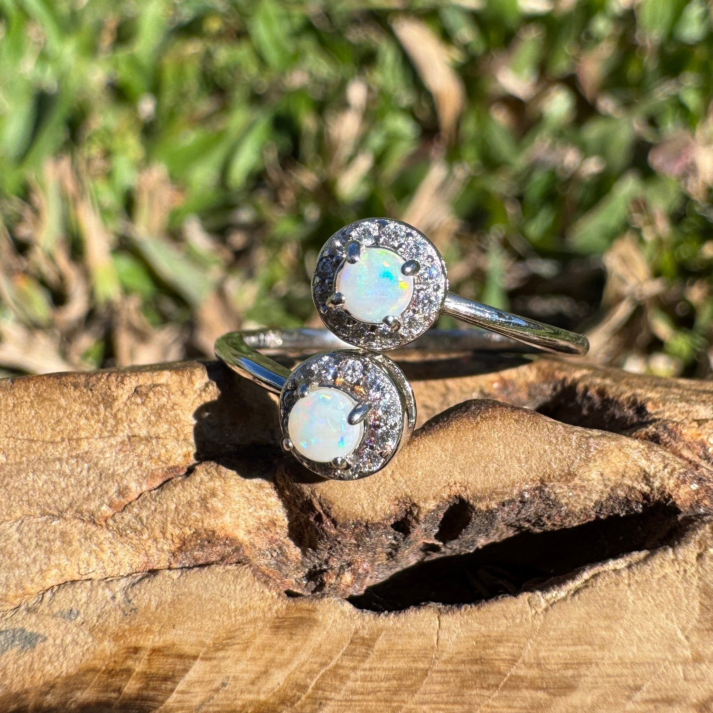 0.3ct Coober Pedy Opal Ring ~ 'Bells Beach Spark' | 925 Sterling Silver | Solid Australian Opal