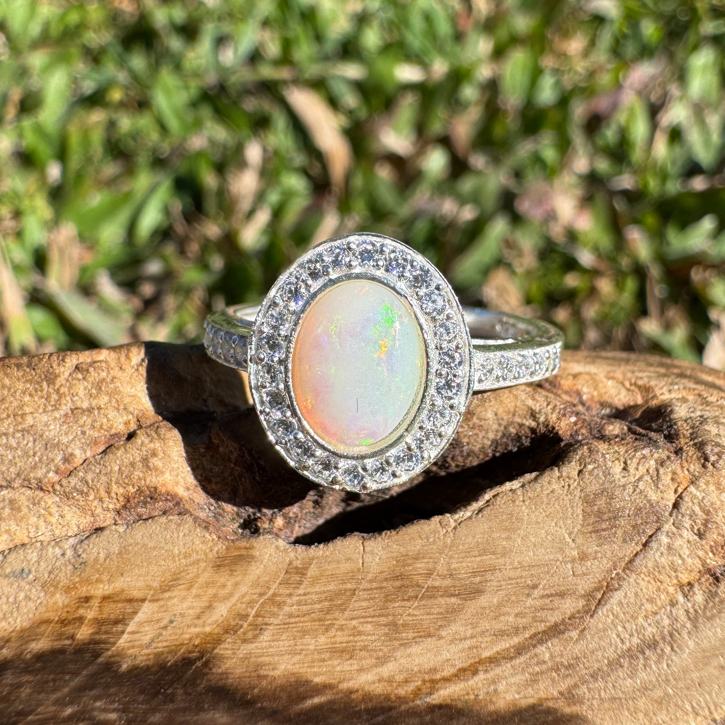 0.7ct Coober Pedy Opal Ring ~ 'Margaret River Ember' | 925 Sterling Silver | Solid Australian Opal