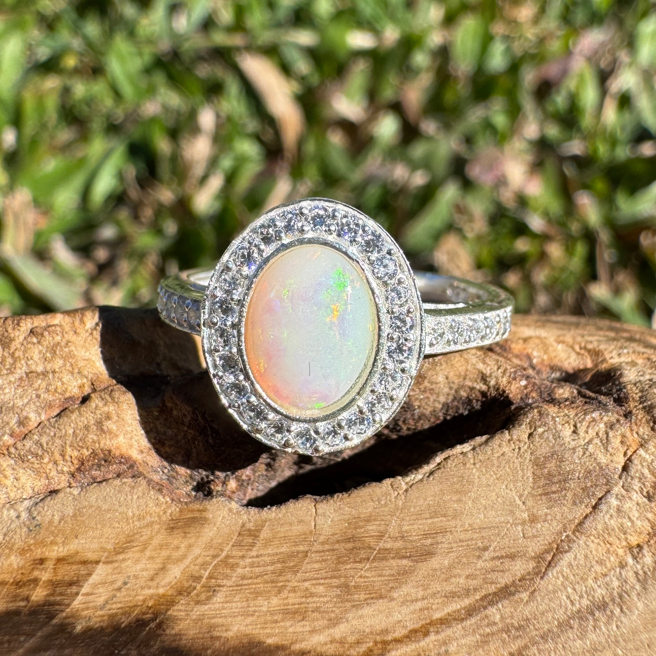 0.7ct Coober Pedy Opal Ring ~ 'Margaret River Ember' | 925 Sterling Silver | Solid Australian Opal