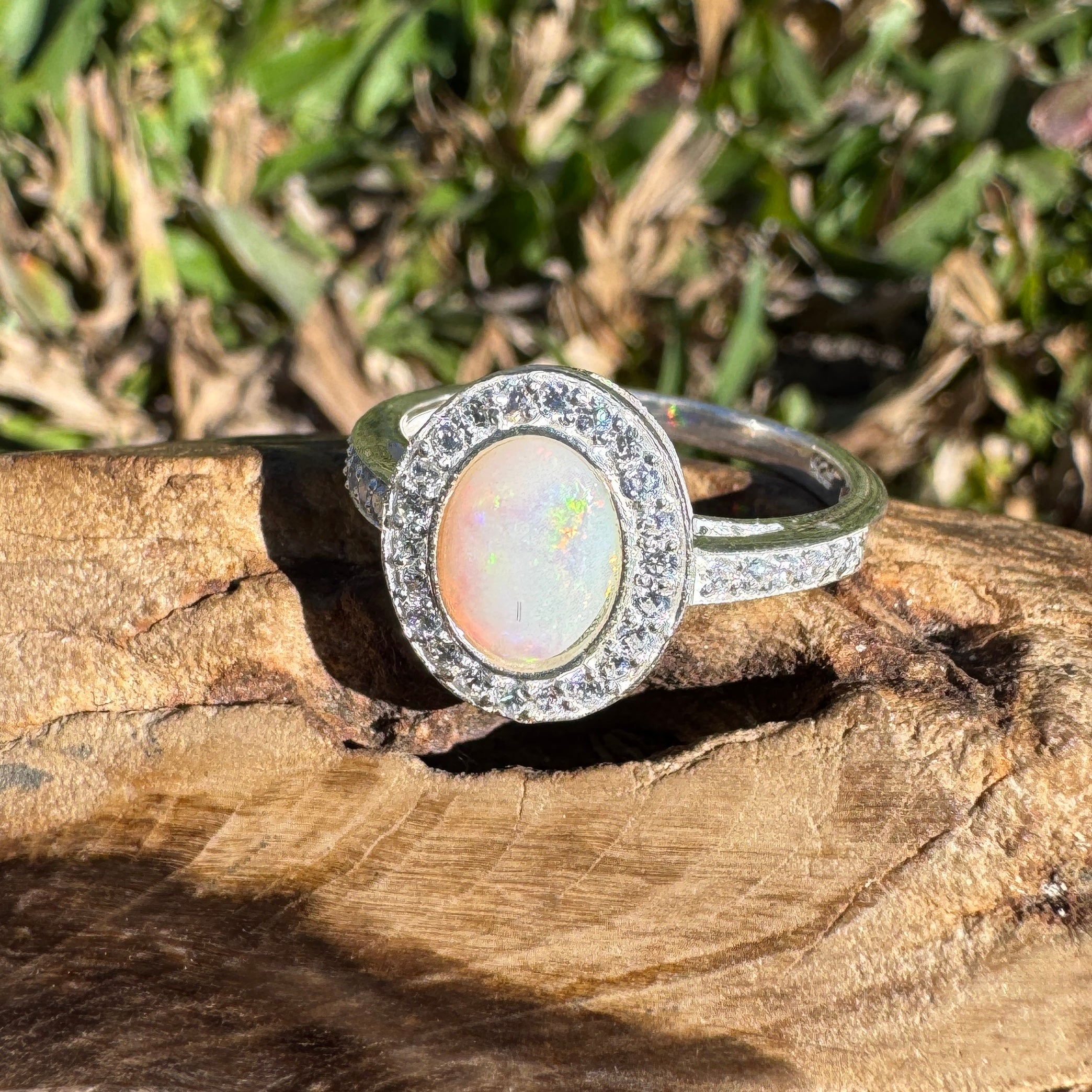 0.7ct Coober Pedy Opal Ring ~ 'Margaret River Ember' | 925 Sterling Silver | Solid Australian Opal