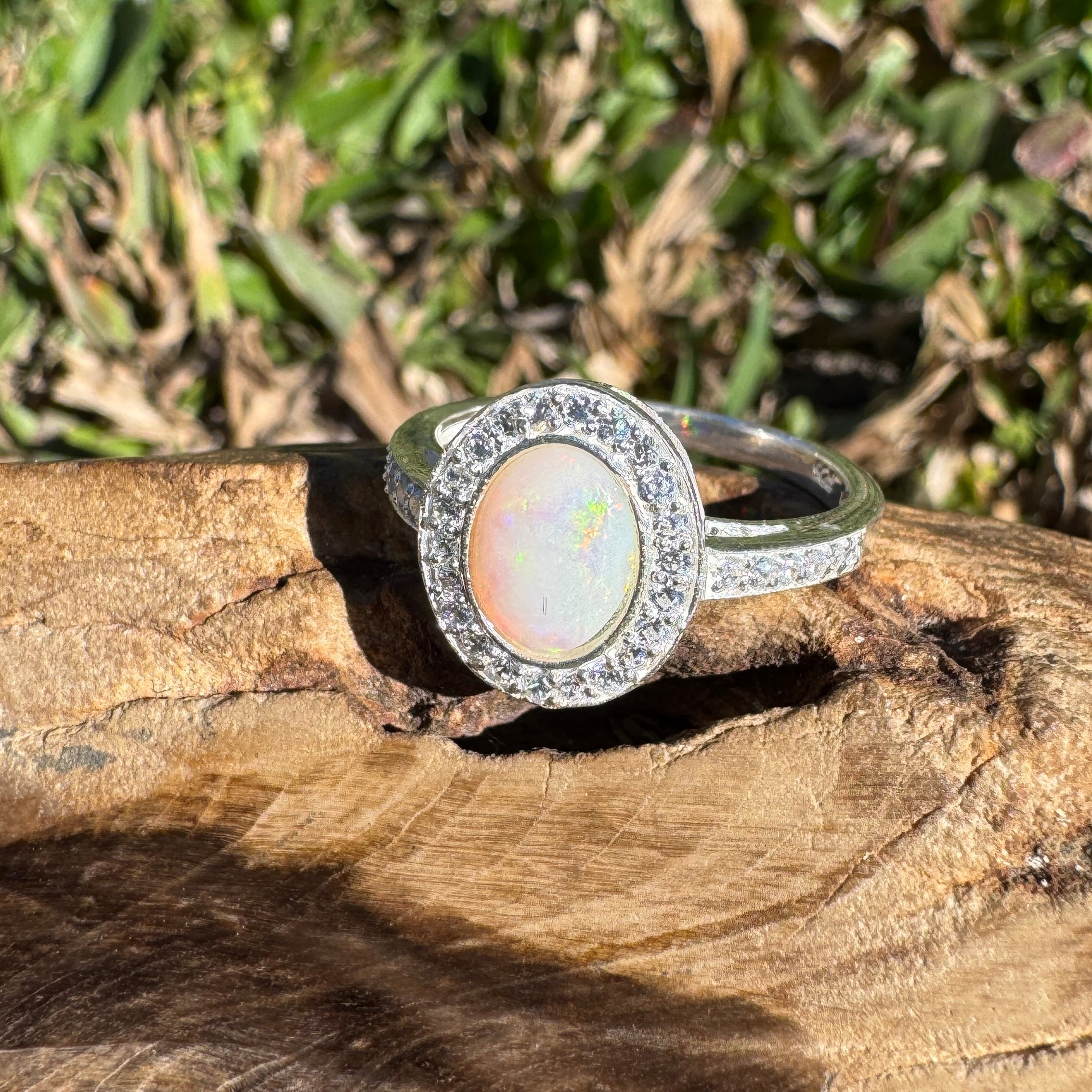 0.7ct Coober Pedy Opal Ring ~ 'Margaret River Ember' | 925 Sterling Silver | Solid Australian Opal