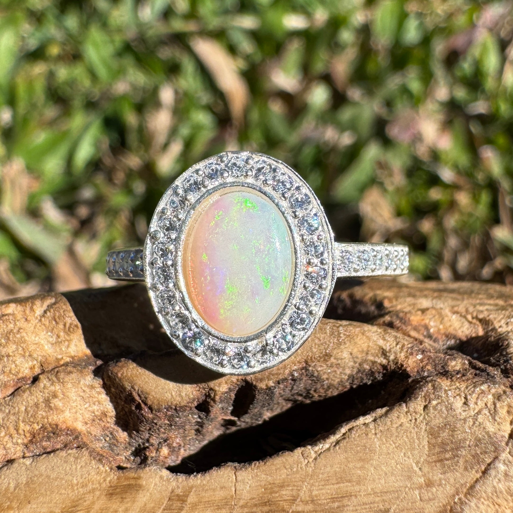 0.7ct Coober Pedy Opal Ring ~ 'Margaret River Ember' | 925 Sterling Silver | Solid Australian Opal