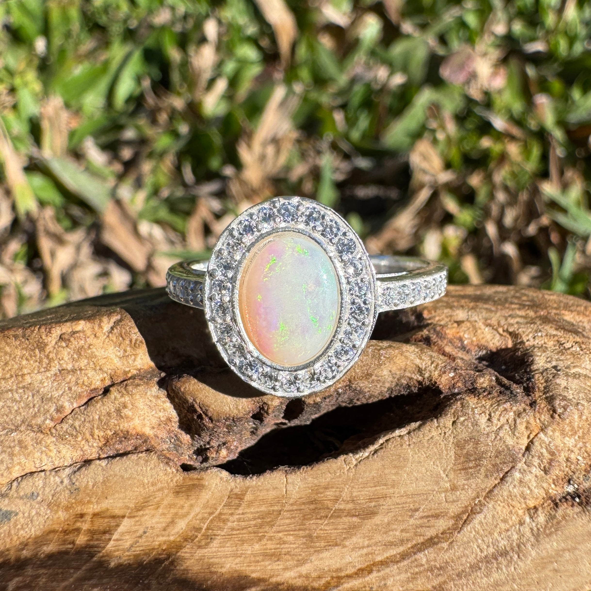 0.7ct Coober Pedy Opal Ring ~ 'Margaret River Ember' | 925 Sterling Silver | Solid Australian Opal
